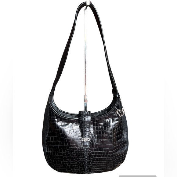 Brighton Leather Alligator Embossed Pre-owned Handbag NWOT - Picture 2 of 8